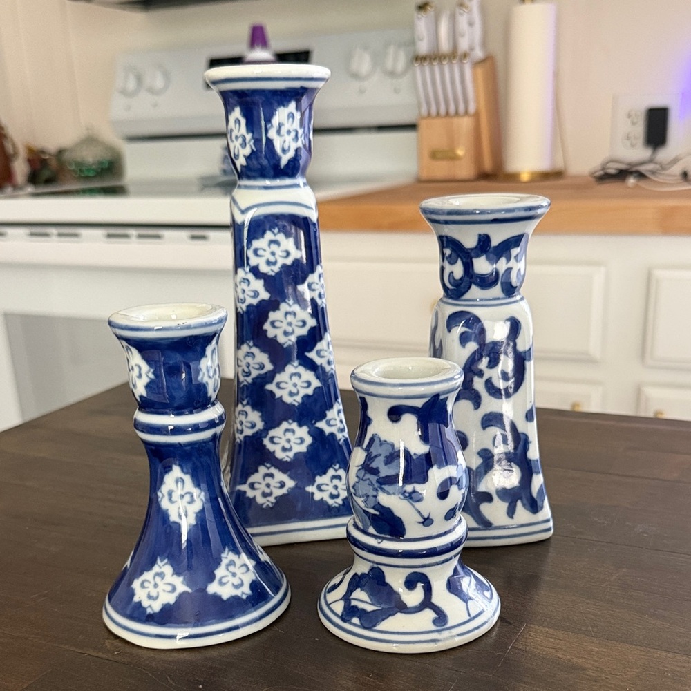 Set of 4 Vinatge Silvestri candlestick holders